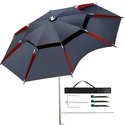 AILILI Sombrilla De Pesca,Azul•Verde•Naranja•Rojo,Sombrilla para Jardín O Playa Resistente Y Gruesa con Función De Inclinación Sombrilla Parasol,Mesas