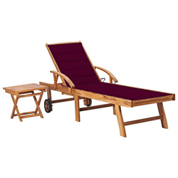 Beyamis Tumbona con Mesa y cojín Madera Maciza de Teca(10) precio