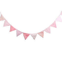 SOIMISS 12 Unids Hermosas Flores Rosadas Banderas Bandera Banner Mini Triángulo Bandera Guirnalda Dulce Colorido Bollos Banderines para Fiesta Exterio características