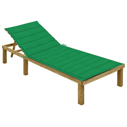 Beyamis Tumbona con cojín Verde Madera de Pino impregnada A en oferta