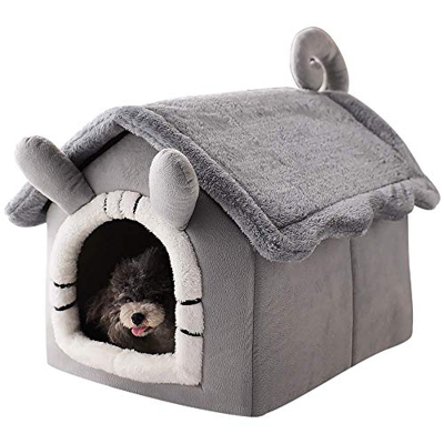 犬 Cama De Cueva Cerrada para Perros Y Gatos Teddy Small Dog House Winter Warm Extraíble Y Lavable Four Seasons Universal Pet Cat Bed con Lindas Orejas