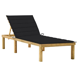 Beyamis Tumbona con cojín Negro Madera de Pino impregnada B precio