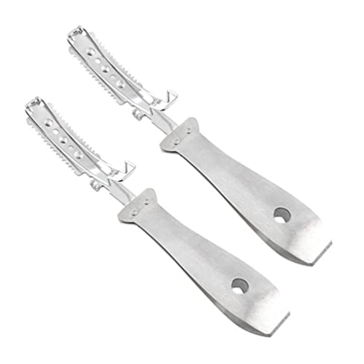 Angoily 2 Unids de Acero Inoxidable Raspado de Cabello Cabello Cabello Afeitado Cerdo Pelo Cerdo Pie Raspador Raspado de Cerdo Afeitadora de Pelo Herr