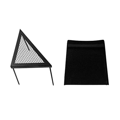 N/A/A Mesa plegable para parrilla de fogata, portátil, parrilla de carbón de leña, rejilla de malla para campamentos de bomberos para barbacoa, campin