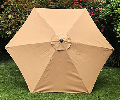 Bellrino Paraguas toldo de Repuesto para 9 ft 6 Costillas marrón/café de luz (toldo sólo)