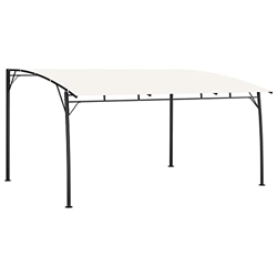 BIGTO Jardín Gazebo Acero Poliéster Jardín Sombrilla Toldo Crema 4x3x2.25 m en oferta