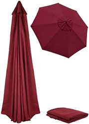 Large 8 Ribs Umbrella Cover Canopy Replacement Parasol,10ft 8 Rib Umbrella Replacement Cover Canopy Garden,Market Umbrella Top fit Outdoor Umbrella Ca en oferta