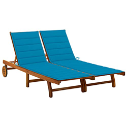 Beyamis Tumbona de jardín 2 Personas y Cojines Madera Maciza de Acacia(5) precio
