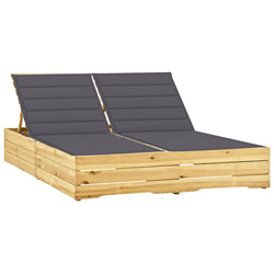 Beyamis Tumbona Doble y Cojines Madera Pino impregnada Gris Antracita C precio