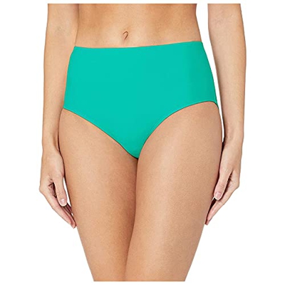 SMALL Pantalones de bikini sexy para mujer, cintura alta, ropa interior de baño, pantalones de natación, verde, M