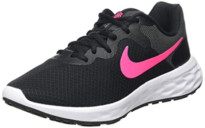Nike Revolution 6, Road Running Shoe Mujer, Black/Hyper Pink-Iron Grey, 38.5 EU