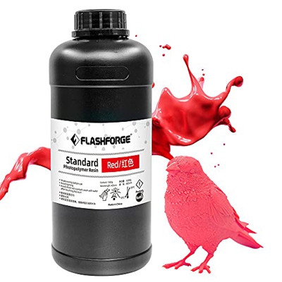 Resina de impresora 3D Flashforge, 405nm LCD Resina de fotopolímero estándar de curado UV para impresora LCD 3D de 500g/1000g (1000g, rojo)