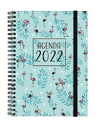 Finocam - Agenda 2022 Semana Vista Apaisada, de Enero 2022 a Diciembre 2022 (12 meses) E10 - 155x212 mm Espiral You Flamingos Español características