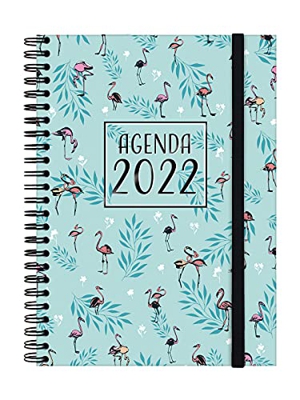 Finocam - Agenda 2022 Semana Vista Apaisada, de Enero 2022 a Diciembre 2022 (12 meses) E10 - 155x212 mm Espiral You Flamingos Español