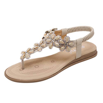 Sandalias de Vestir Mujer,LANSKIRT Zapatos Mujeres Verano 2019 Chanclas Bohemias Sandalias Romanas Planas y Confortables Zapatillas casa Pantuflas Cal