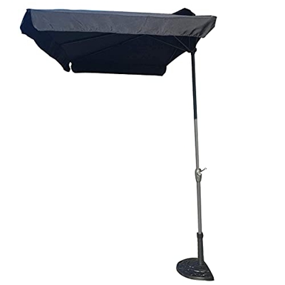 QQW 230 cm X 130 cm Rectángulo Medio Sombrilla Interior Sombrilla Al Aire Libre con Mango de Manivela, Sol Paraguas Fo Jardines Balcón Toldo Carpa/G/4