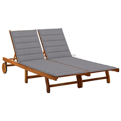 Beyamis Tumbona de jardín 2 Personas y Cojines Madera Maciza de Acacia(2) en oferta