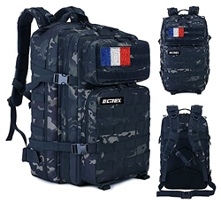 ELITEX Mochila 45L Táctica Militar Bandera Francia Impermeable Deportiva Caza Aire Libre Deportes Gimnasio Portati (Negro Camuflaje) características