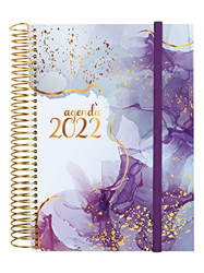 Finocam - Agenda diaria 2022 de enero 2022 a diciembre 2022 (12 meses) E10 – 155 x 212 mm espiral Design Collection Goldy Italiano características