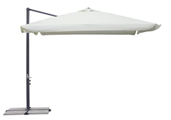 Sombrilla de jardín con poste de aluminio lateral con sombrilla gris antracita con tela cruda de 3 x 3 metros para uso doméstico y profesional en oferta