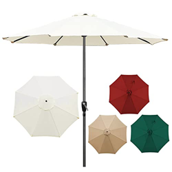 LIGUOYI Sombrilla Parasol - Sombrilla Terraza Exterior Ø 270cm/300 Cm Sombrilla De Manivela para Jardín, Proteccion Solar, Varillas Ø38mm Desmontable  en oferta