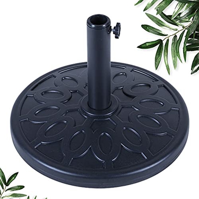 Base para sombrilla, con patrón floral, metal resistente, soporte para muebles de jardín, para paraguas, toldo, cenador, toldo, etc. 12,5 kg