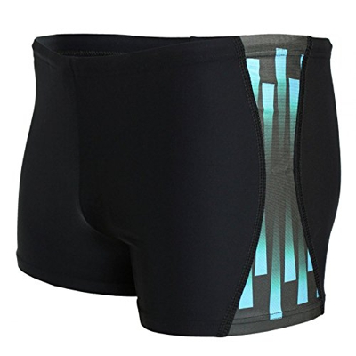 Aquarti Bañador con Rayas en los Laterales para Hombre, Negro/Azul, XL