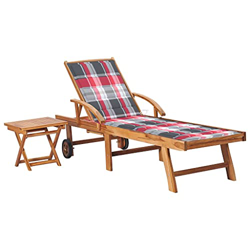 Beyamis Tumbona con Mesa y cojín Madera Maciza de Teca(14) en oferta