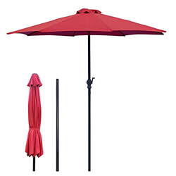 LIGUOYI Sombrilla Parasol para Exterior Ø2.7/3M Sombrilla De Manivela Protector Solar Sombrilla Jardín, Pilar De Hierro 38mm Retirable Sin Base, Outdo características