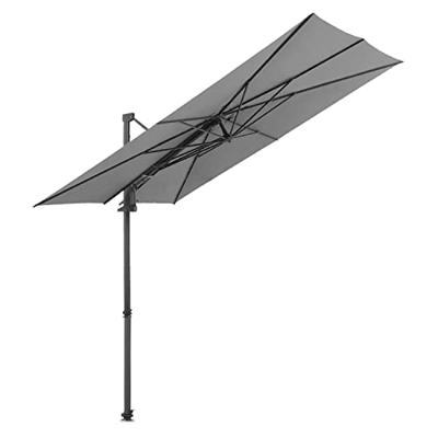 Homeoutfit24 Saint-Tropez sombrilla para terraza - parasol de 355 x 300 cm, revestimiento que evita agua y suciedad, aluminio revestido en polvo, gris