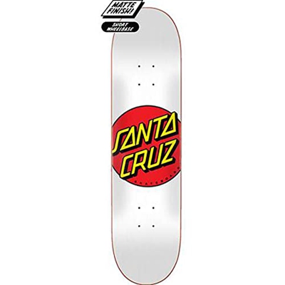 Santa Cruz Classic Dot 8.0" skateboard deck white