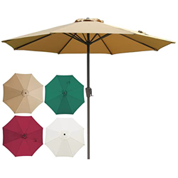 LIGUOYI Sombrilla Parasol - Ø 270cm/300cm Sombrilla Terraza Exterior con Manivela Manual, Sombrilla Jardin Exterior con Proteccion UV, Sombrilla De Me en oferta