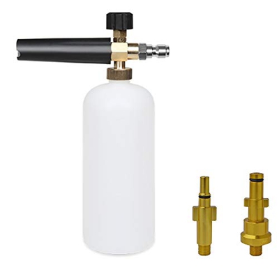 OLANDA Cañón de espuma con conector rápido de 1/4 pulgadas para pistola de lavado a presión, lanza ajustable de espuma de nieve