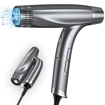 Secador pelo, Slopehill Professional Secador Ionic sin escobillas con Reducción de ruido/Tecnología de enfriamiento de agarre/sensor de temperatura NT