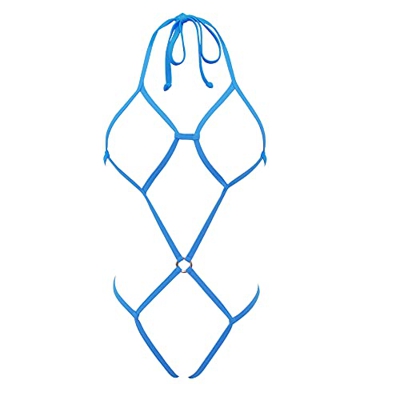 SHERRYLO Extreme String Bikini Spider One Piece Sling Micro Bikinis Slutty Exotic Lingerie Set, Turquesa, Talla Única