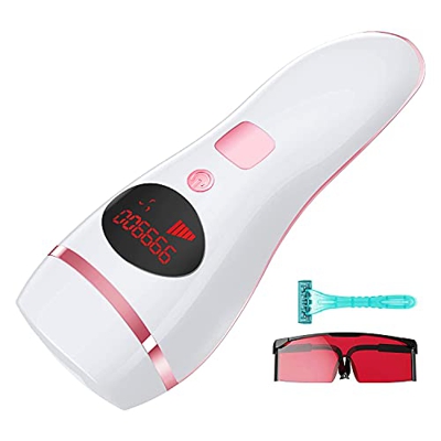 IPL Depiladora de Luz Pulsada 999,000 Flashes, Permanente Sin Dolor, Sistemas de Depilación Dispositivo Profesional,para Piernas Cara Cuerpo,para Muje