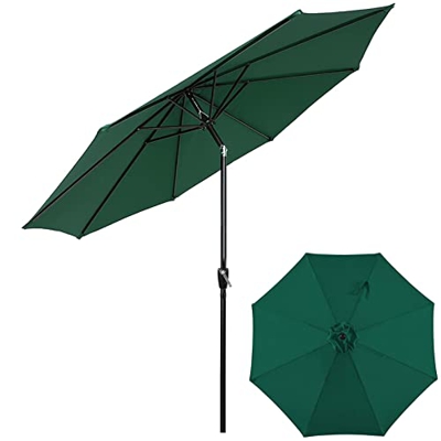 LIGUOYI Sombrilla Jardín Sombrilla Terraza Exterior Diámetro 270CM, Sombrilla Parasol con Manivela Y Función De Inclinación, Impermeable Proteccion UV