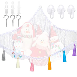 Niktule Hamaca de peluche con 3 ganchos y múltiples borlas, para mantener el orden y exhibir juguetes precio