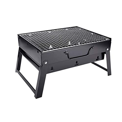 SUQ Barbacoa de Carbón Portátil BBQ, Parrilla de Carbón con Asa Transporte y Pies Plegables, Parrillas Plegables Acero Inoxidable para BBQ, Picnic, Ac