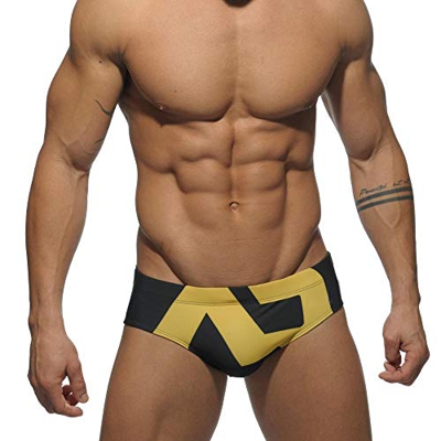 STaemin Ropa Interior Sexy para Hombre Bañador de triángulo para Hombre, Traje de baño Sexy Europeo y Americano, Pantalones Cortos Estampados-Negro_SG