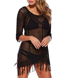 YouKD Túnica de Punto Hueco para Mujer con Poncho de Borla Tops de Playa Transparente Poncho de Playa Vestido de Verano para la Playa precio