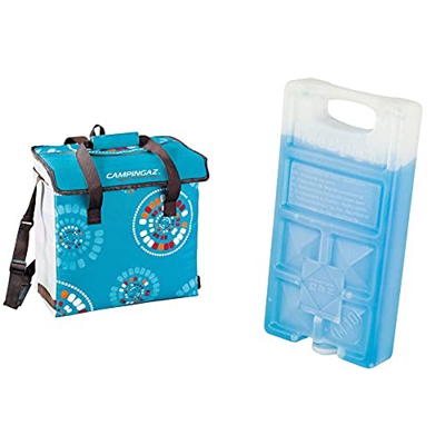 Campingaz Minimaxi Ethnic Nevera Flexible, Multicolor, 29 L + 9377 Acumulador Frio, Unisex, Azul, 18 X 9.4 X 3.2 Cm