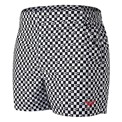 Speedo Hombre Vintage Leisure 14" Bañador para Hombre, Black/White, Medium
