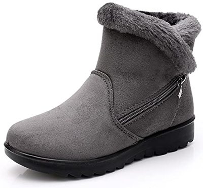 Zapatos Invierno Mujer Botas de Nieve Casual Calzado Piel Forradas Calientes Planas Outdoor Boots Antideslizante Zapatillas para Mujer EU38/fabricante