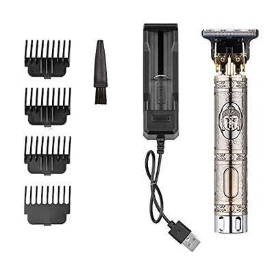 conpoir Cortadora de Pelo Profesional T9, cortadora de Peinado para Hombres, Herramienta de Tallado, máquina de Corte de Pelo eléctrica con Base Recar