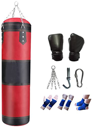 Saco de boxeo para adultos, saco de boxeo colgante con guantes de boxeo, saco de arena, saco de boxeo hueco, saco de boxeo para fitness, entrenamiento en oferta