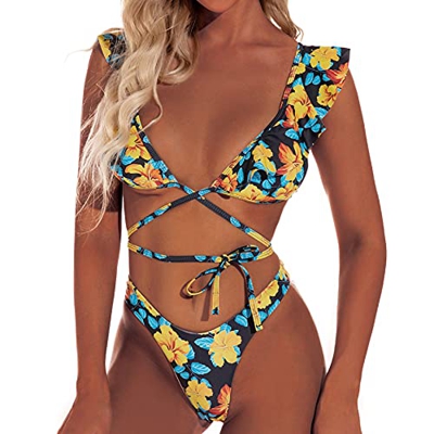 UMIPUBO Mujer Conjunto De Bikini Push Up Ropa De Playa Bikini de Triángulo Bikini Mujer Acolchado Dos Piezas Traje de baño Bañador Bikini Sets (A, M)