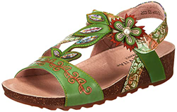 LAURA VITA Brcyano 52, Sandalias de cuña Mujer, Verde, 39 EU en oferta