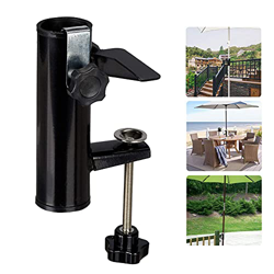 Clip de sombrilla para balcón de metal con pinza de metal, soporte para sombrilla para balcón de metal, puerta de paraguas, clip de sombrilla para jar características