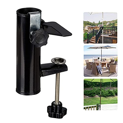 Clip de sombrilla para balcón de metal con pinza de metal, soporte para sombrilla para balcón de metal, puerta de paraguas, clip de sombrilla para jar